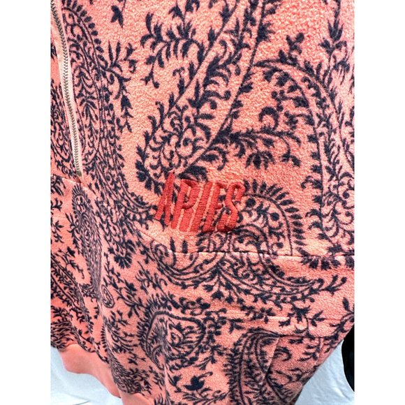 NEW Aries Made in Italy Coral Paisley 1/2 Zip Sweater Small - Picture 6 of 9